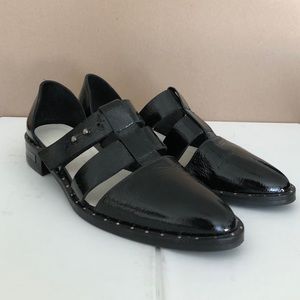 Freda Salvador Lock Cutout Patent Leather Flats